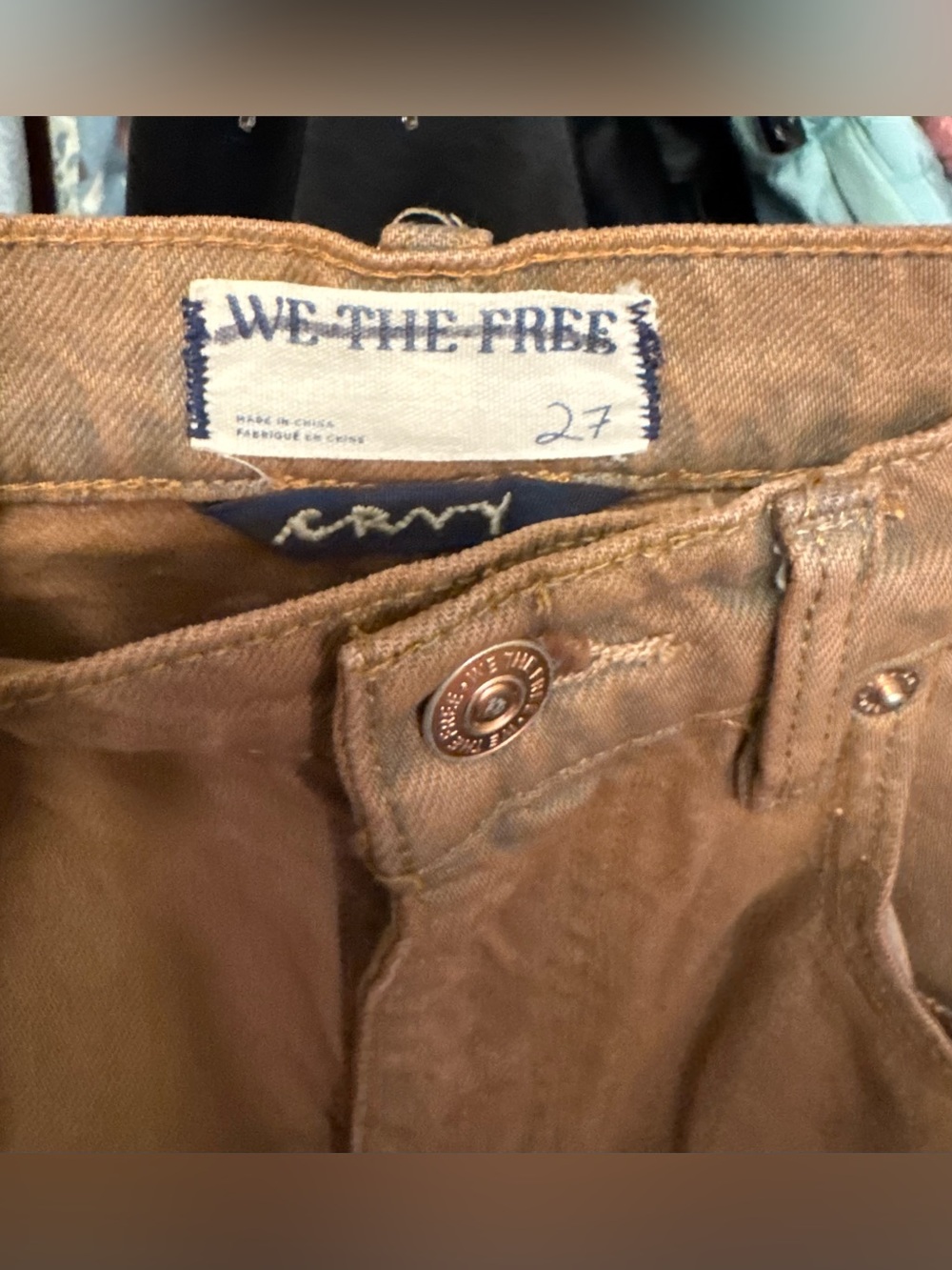 NWOT Free People We The Free CRVY Gia Wide-Leg Jeans - sand dune mauve - 27 - Picture 12 of 12